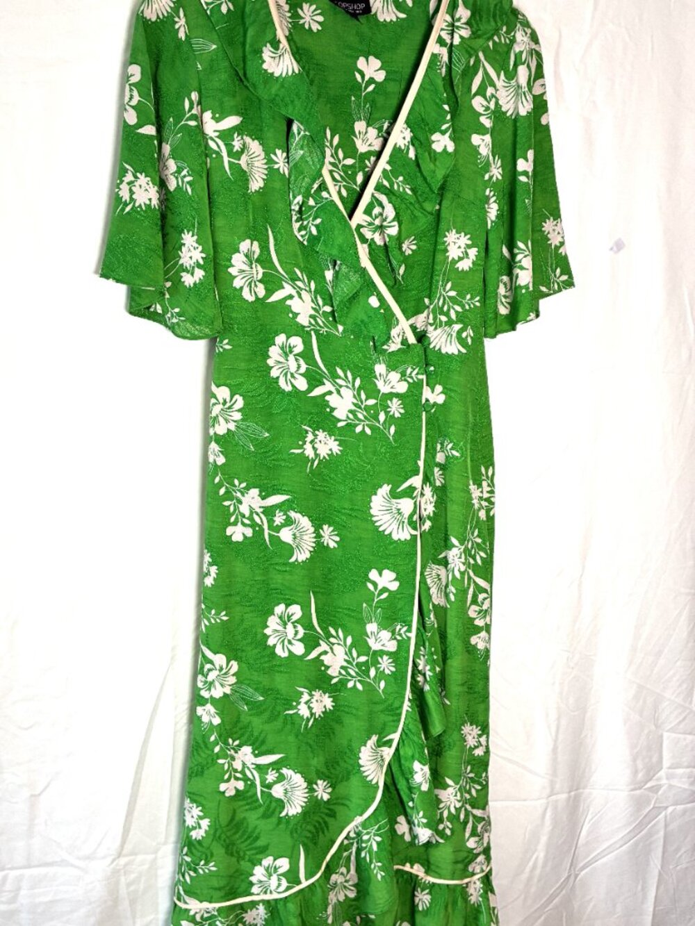 TOPSHOP: Size 4 Green Floral Dress